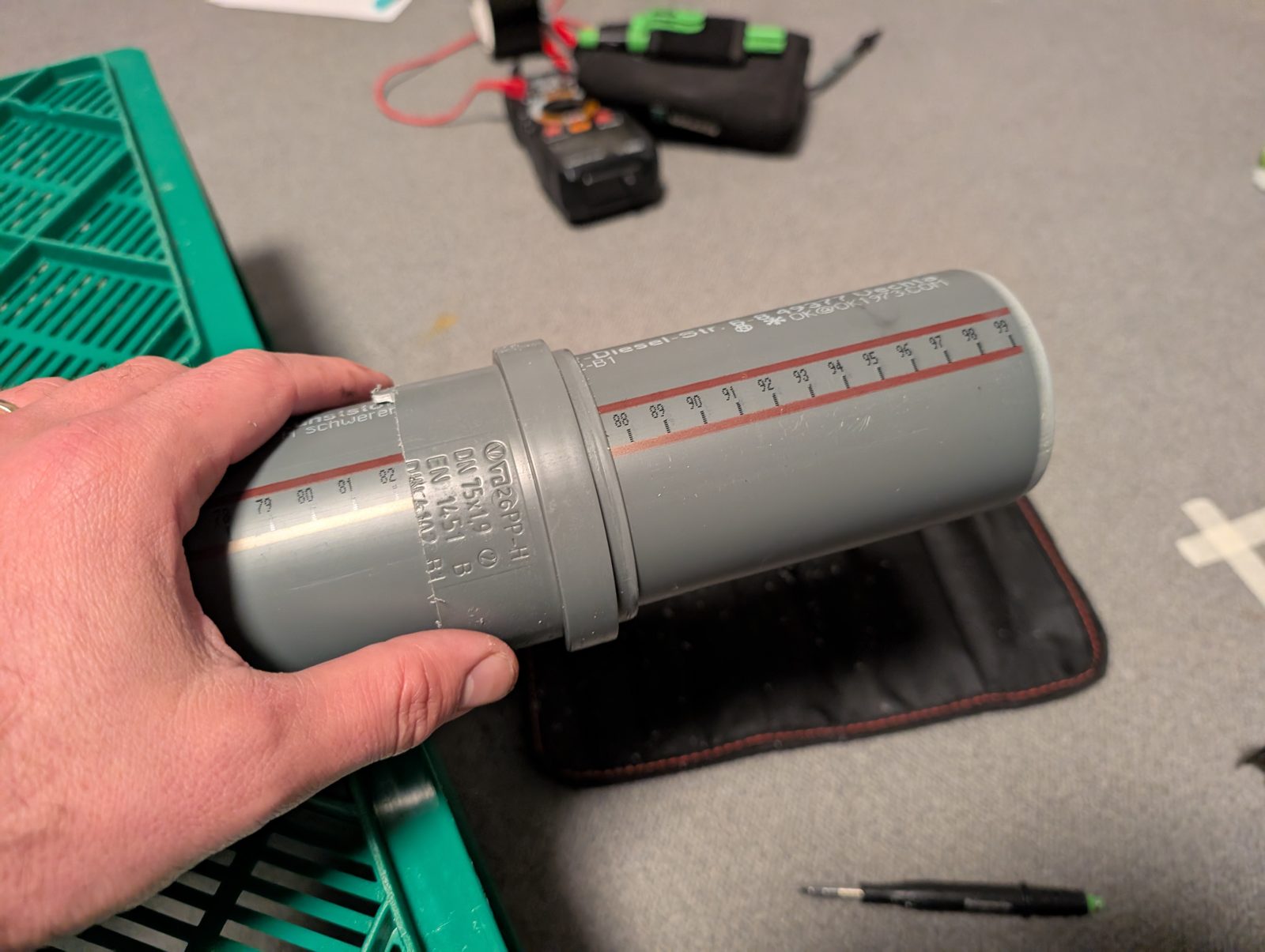 The HT DN75 drain pipe used as the port tube
