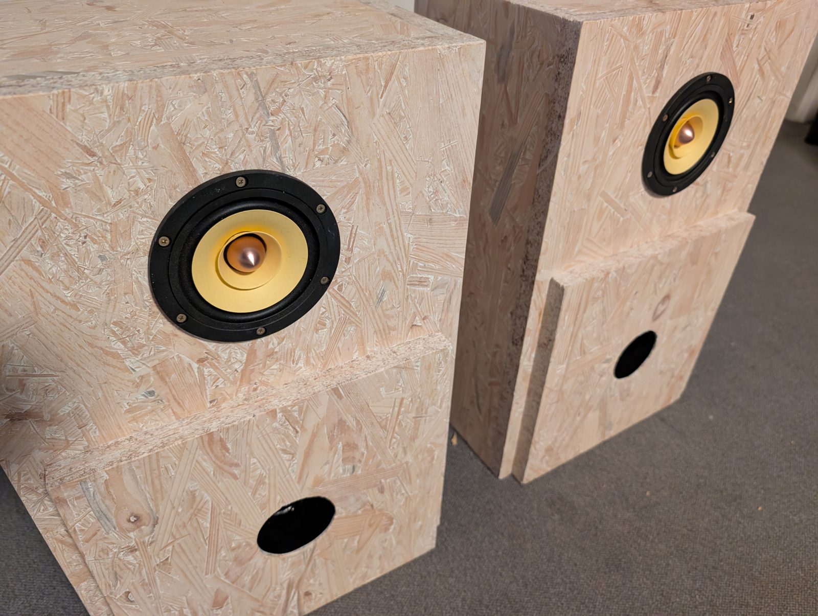 The finished pair in oriented strand board